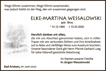 Traueranzeige von Elke-Martina Wessalowski von WLZ