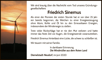 Traueranzeige von Friedrich Sinemus von WLZ