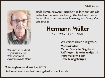 Traueranzeige von Hermann Müller von WLZ