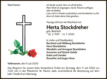 Traueranzeige von Herta Stockdreher von WLZ
