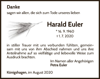 Traueranzeige von Harald Euler von WLZ