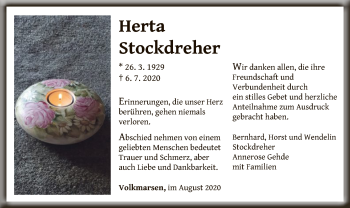Traueranzeige von Herta Stockdreher von WLZ