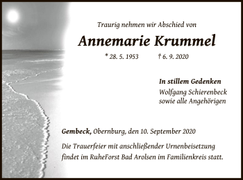 Traueranzeige von Annemarie Krummel von WLZ