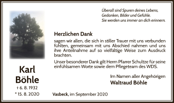 Traueranzeige von Karl Böhle von WLZ