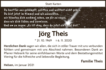 Traueranzeige von Jörg Theis von WLZ