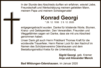 Traueranzeige von Konrad Georgi von WLZ