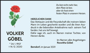 Traueranzeige von Volker Göbel von WLZ