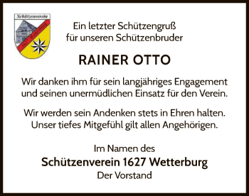 Traueranzeige von Rainer Otto von WLZ