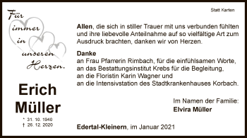 Traueranzeige von Erich Müller von WLZ