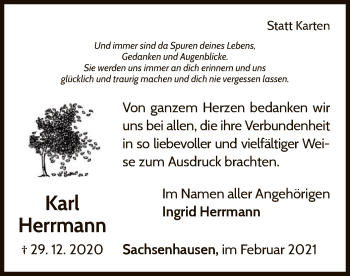 Traueranzeige von Karl Herrmann von WLZ