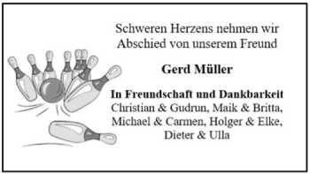 Traueranzeige von Gerd Müller von WLZ