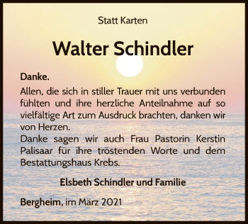 Traueranzeige von Walter Schindler von WLZ