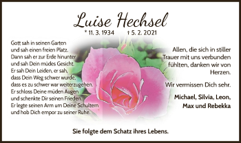 Traueranzeige von Luise Hechsel von WLZ