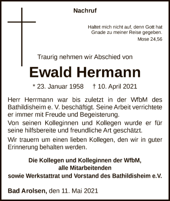 Traueranzeige von Ewald Hermann von WLZ