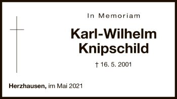 Traueranzeige von Karl-Wilhelm Knipschild von WLZ