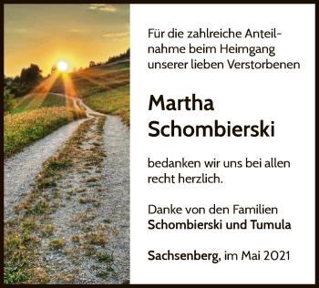 Traueranzeige von Martha Schombierski von WLZ