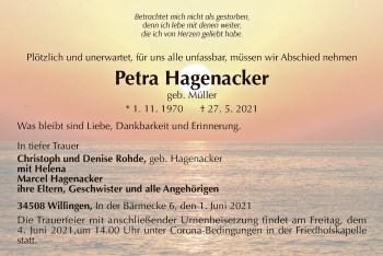 Traueranzeige von Petra Hagenacker von WLZ