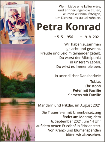 Traueranzeige von Petra Konrad von HNA