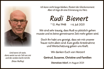 Traueranzeige von Rudi Bienert von WLZ