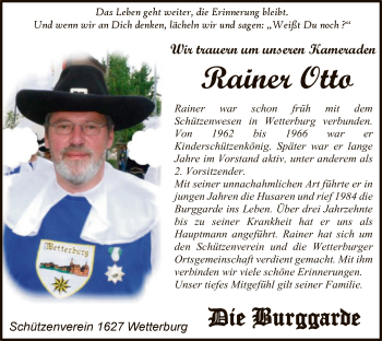 Traueranzeige von Rainer Otto von WLZ