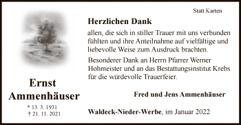 Traueranzeige von Ernst Ammenhäuser von WLZ