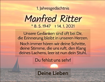 Traueranzeige von Manfred Ritter von WLZ