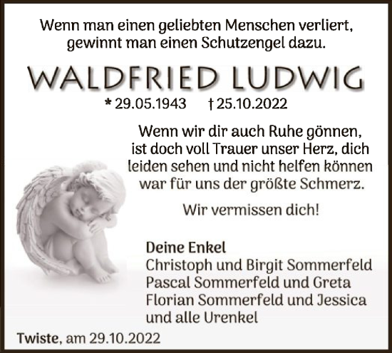 Traueranzeige von Waldfried Ludwig von WLZ