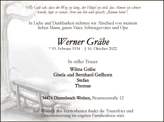 Traueranzeige von Werner Gräbe von WLZ