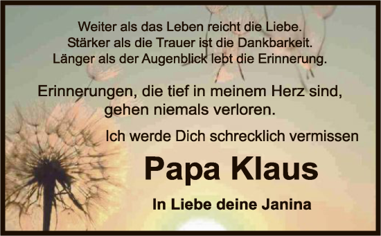 Traueranzeige von Klaus Mähler von WLZ