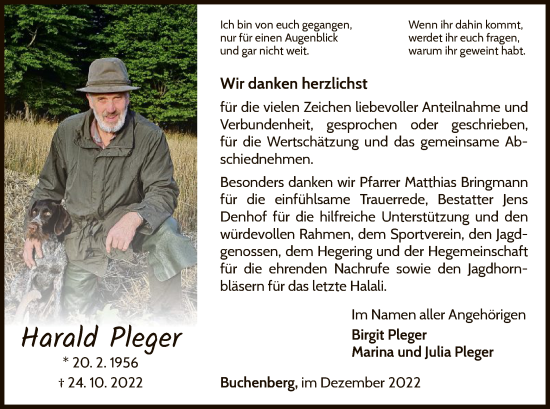 Traueranzeige von Harald Pleger von WLZ