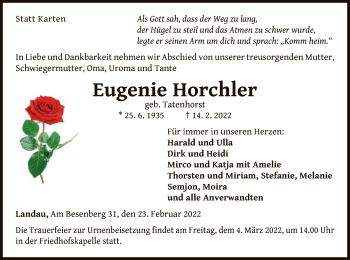 Traueranzeige von Eugenie Horchler von WLZ