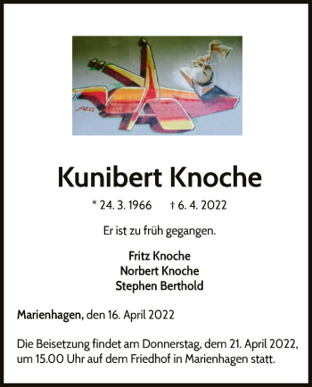 Traueranzeige von Kunibert Knoche von WLZ