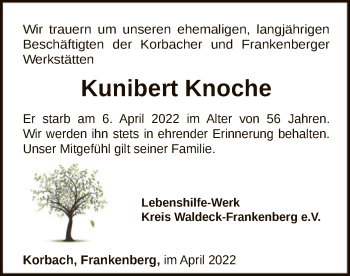 Traueranzeige von Kunibert Knoche von WLZ