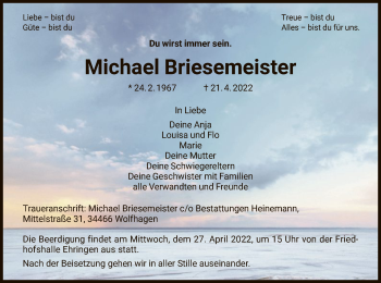 Traueranzeige von Michael Briesemeister von HNA