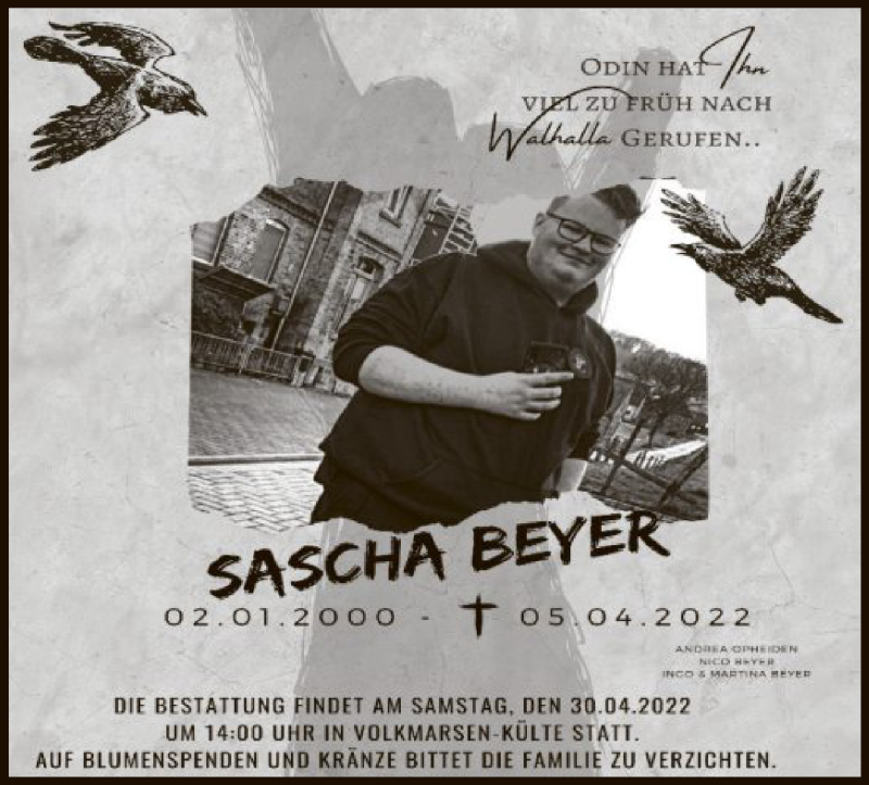 Traueranzeige für Sascha Beyer vom 23.04.2022 aus WLZ