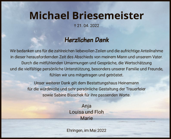 Traueranzeige von Michael Briesemeister von HNA