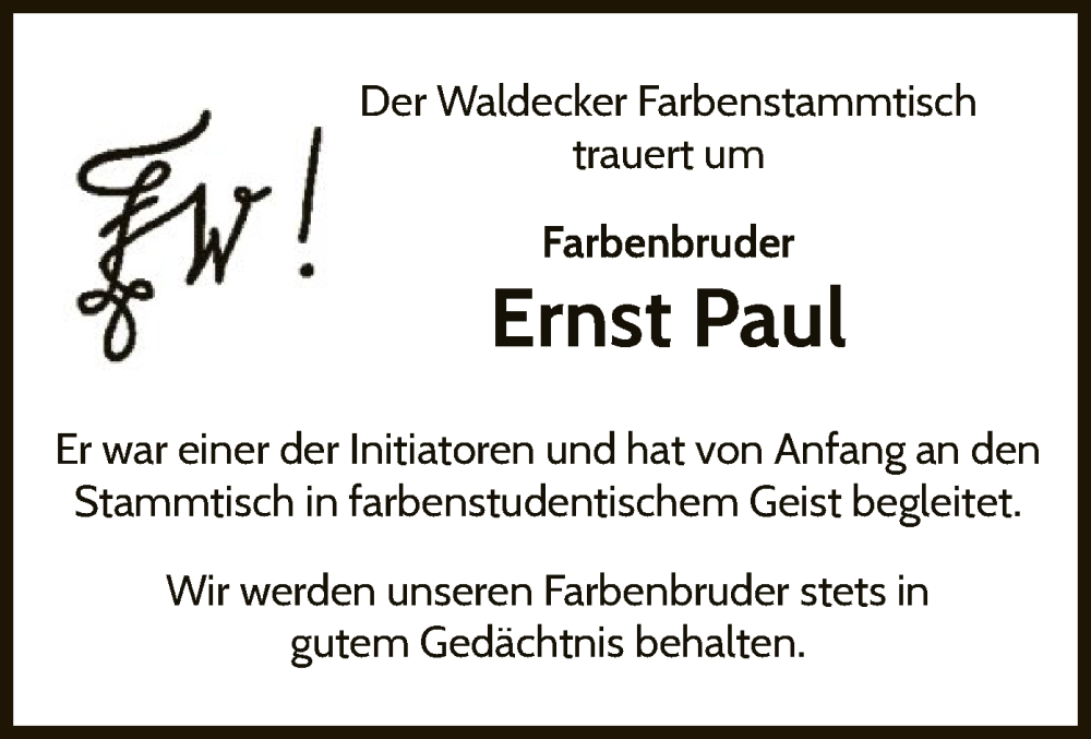  Traueranzeige für Ernst Paul vom 23.06.2022 aus WLZ