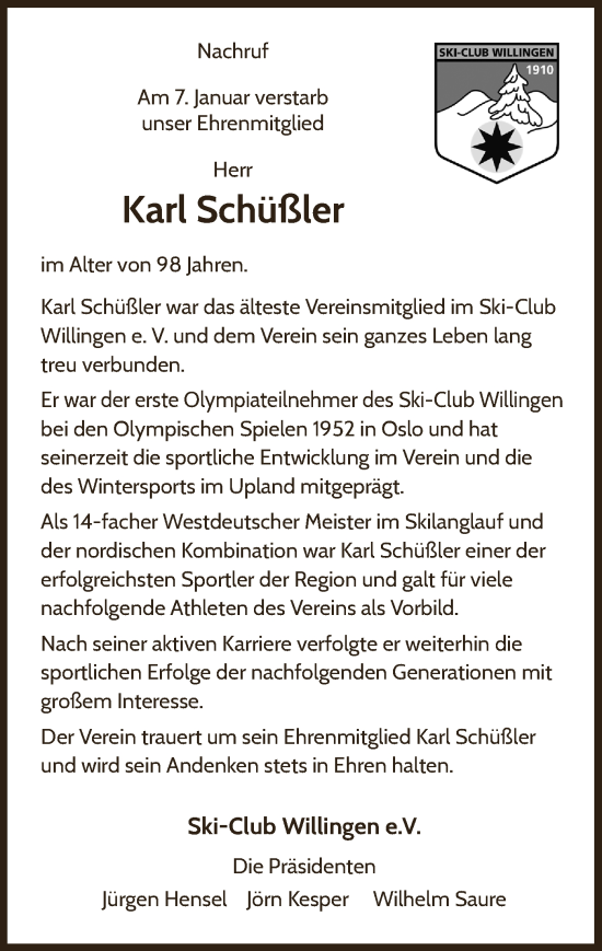 Traueranzeige von Karl Schüßler von WLZ