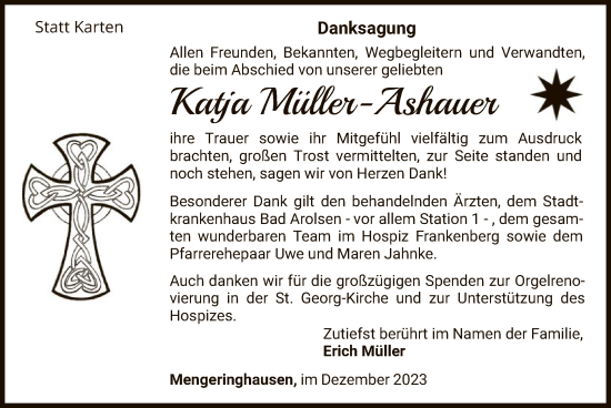 Traueranzeige von Katja Müller-Ashauer von WLZ