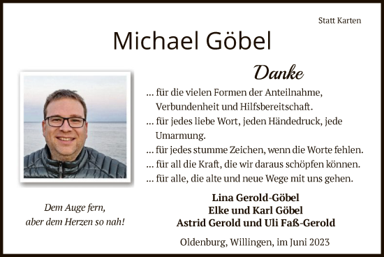 Traueranzeige von Michael Göbel von WLZ