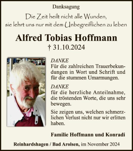 Traueranzeige von Alfred Tobias Hoffmann von WLZ