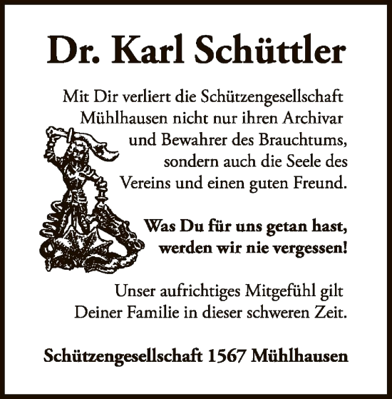 Traueranzeige von Karl Schüttler von WLZ