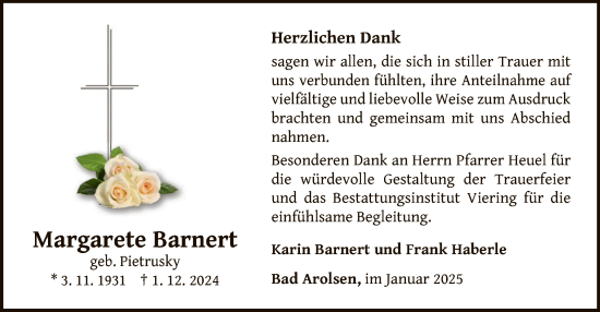 Traueranzeige von Margarete Barnert von WLZ