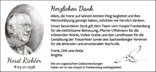 Traueranzeige von Horst Richter von WLZHNA
