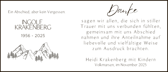 Traueranzeige von Ingolf Krakenberg von WLZ