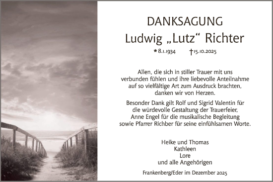 Traueranzeige von Ludwig Richter von HNAWLZ