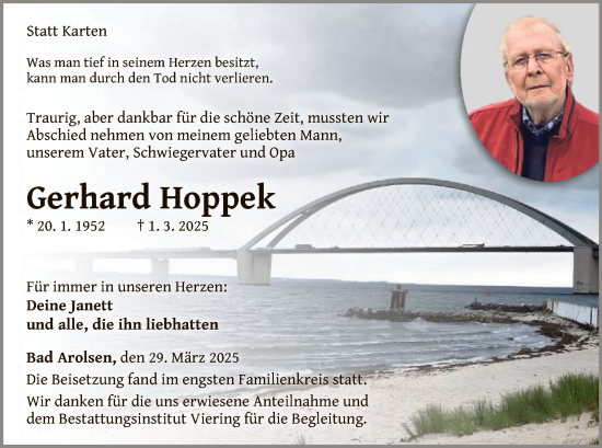 Traueranzeige von Gerhard Hoppek von WLZ