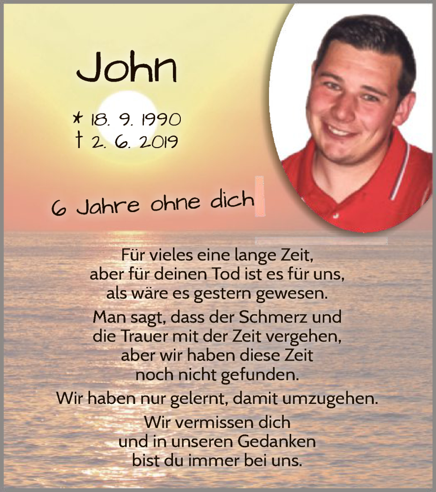  Traueranzeige für John Kesting vom 02.06.2025 aus WLZ