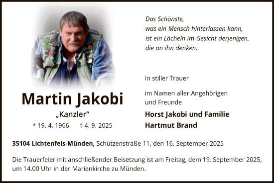 Traueranzeige von Martin Jakobi von WLZ