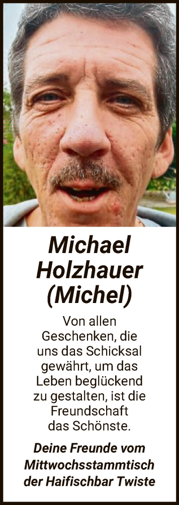 Traueranzeige von Michael Holzhauer von WLZ